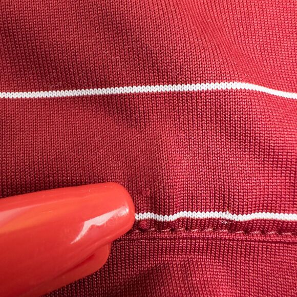 Nike Golf Ventilated Striped Active Polo Shirt Mens Large Red White 231584-642 - Picture 9 of 16